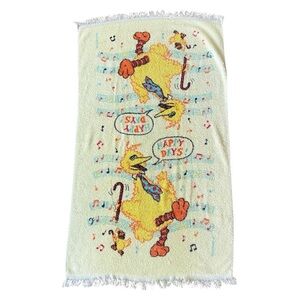 Vintage Sesame Street Terrycloth Towel Bath Towel Beach Towel Big Bird